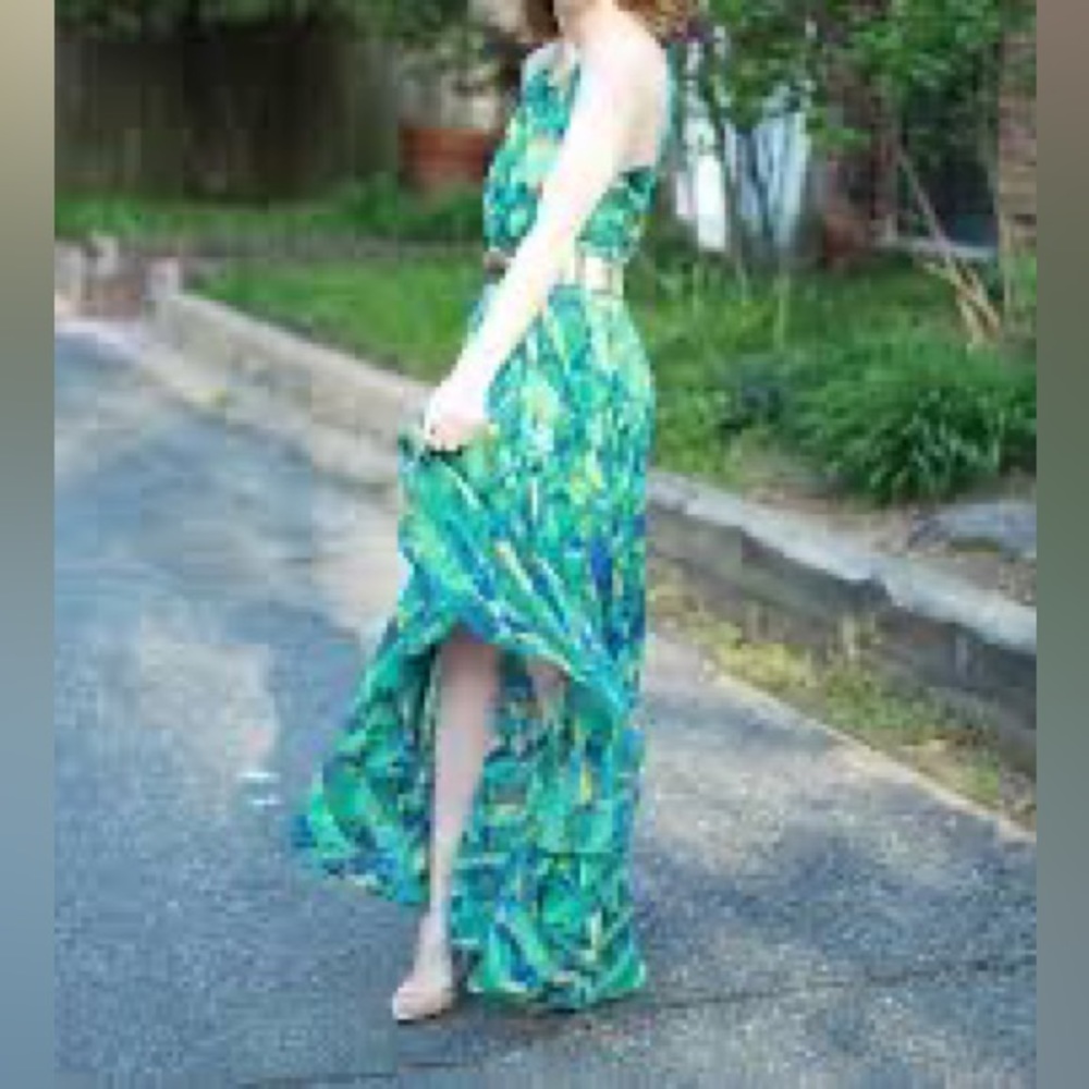 Mark chiffon halter wrap high low summer dress